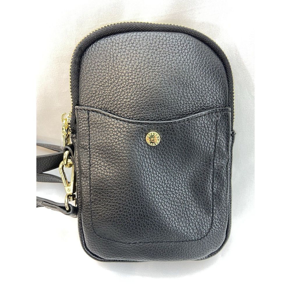 Madden Mini Backpack Black Bag Faux Leather Crossbody Gold With Coin Purse 8"x5"
